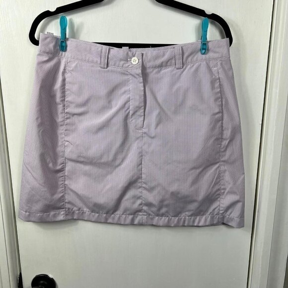Maggie Lane purple white  checked golf skort size 10 - Picture 1 of 9